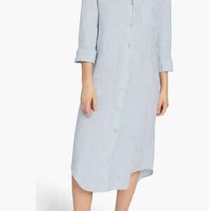 Faherty Laguna Blue and White Striped Shirtdress size Small